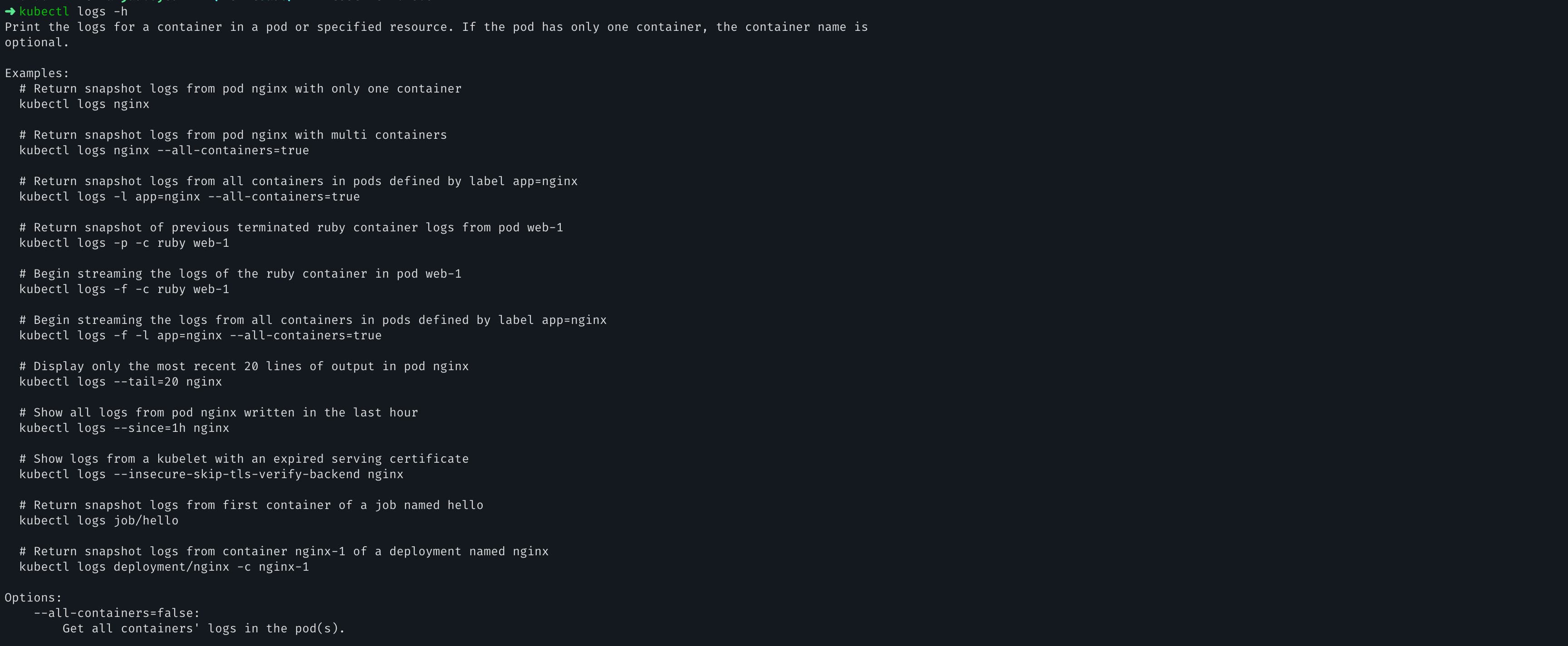 Cover image for Kubectl logs command to view pod logs